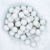 top view of a pile of 20mm White Faceted Bubblegum Beads
