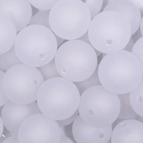 20mm White Frosted Bubblegum Beads