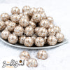 front view of a pile of 20mm Gold Leopard Animal Print Acrylic Bubblegum Beads