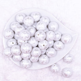 20mm White Lace Acrylic Bubblegum Beads