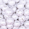 Close up view of a pile of 20mm White Lace Acrylic Bubblegum Beads