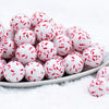 20mm Red, White & Pink Sprinkles Bubblegum Beads