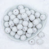 top view of a pile of 20mm White Rhinestone Chunky Bubblegum Beads