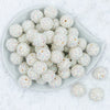 top view of a pile of 20mm White Sparkle Rhinestone AB Chunky Bubblegum Beads