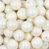 close-up view of a pile of 20mm White Solid AB Acrylic Bubblegum Beads