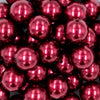 close up view of a pile of 20mm Wine Red Faux Pearl Bubblegum Beads