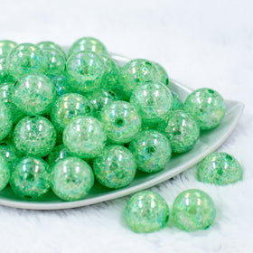 20mm Winter Green Crackle AB Chunky Bubblegum Beads