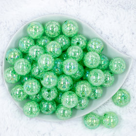 20mm Winter Green Crackle AB Chunky Bubblegum Beads