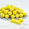 front view of a pile of 20mm Yellow Hearts Chunky Acrylic Bubblegum Beads