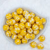 top view of a pile of 20mm Yellow Tablet Acrylic Chunky Bubblegum Beads