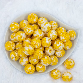 20mm Yellow Tablet Bubblegum Beads