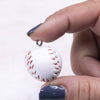 front view of a White Padded Baseball charm 21mm