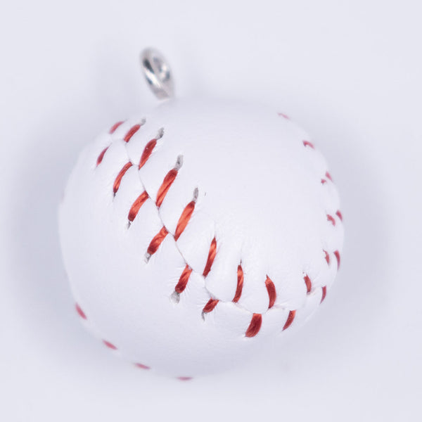 top view of a White Padded Baseball charm 21mm