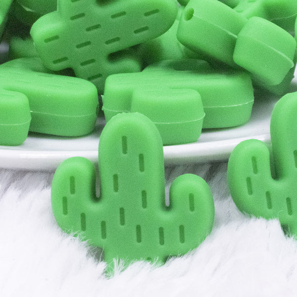 macro view of a Cactus Silicone Focal Bead Accessory - 23mm x 25mm