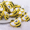 front view of a Bee Silicone Daisy Focal Bead Accessory - 36mm x 29mm