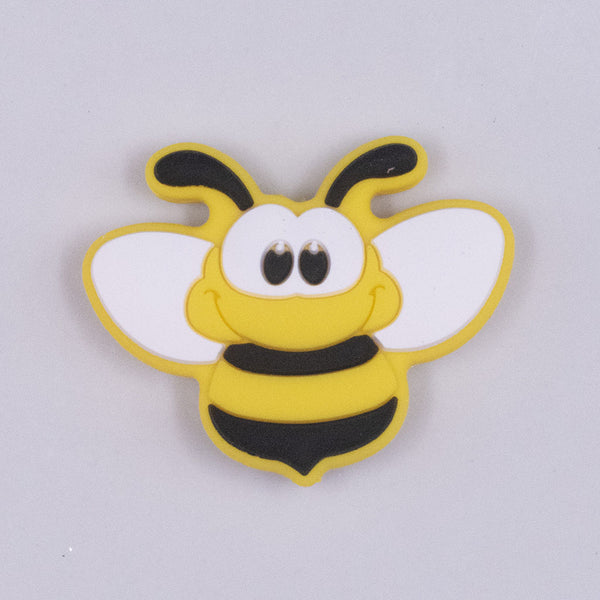 Close up view of a Bee Silicone Daisy Focal Bead Accessory - 36mm x 29mm