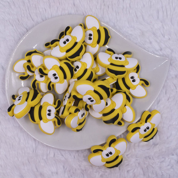 top view of a Bee Silicone Focal Bead Accessory - 36mm x 29mm