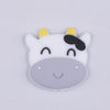 top view of a Cow with Gray Nose Silicone Focal Bead Accessory - 29mm x 28mm