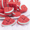 front view of a Watermelon Slice Silicone Focal Bead Accessory - 30mm x 21mm