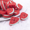 macro view of a Watermelon Slice Silicone Focal Bead Accessory - 30mm x 21mm