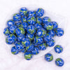 Top view of a pile of 20mm Earth print acrylic bubblegum Beads