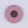 Top view of a Mauve Pink 30mm silicone daisy flower beads