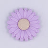 Top view of a purple 30mm silicone daisy flower beads