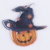 Top view of a Pumpkin with Witch Hat and metal silver hoop 32x36mm