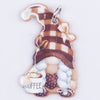 Top view of a Coffee Gnome Female Pendant with hoop 39x32mm