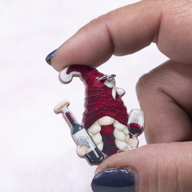 Christmas Gnome Female Pendant with hoop 39x32mm