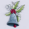 top view of a Christmas Bell with Holly and Skull Pendant with hoop 31x42mm