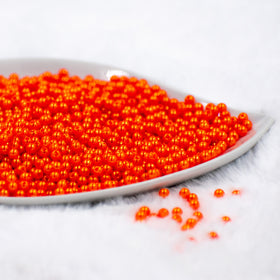 4mm Orange Pearl Spacer Beads