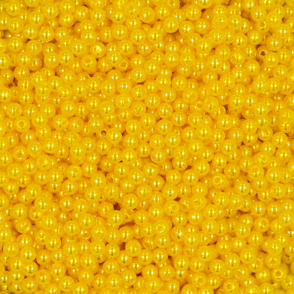 4mm Yellow Pearl Spacer Beads - Choose Count