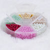 Front view of a box of 4mm Glass Pearl Colorful Spacer Bead Kit - 650 spacer beads