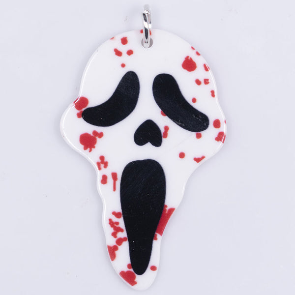 Top view of a Bloody Scream Face Resin charm 35x33mm