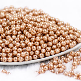 6mm Champagne Gold Pearl Spacer Beads
