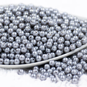 6mm Gray Pearl Spacer Beads