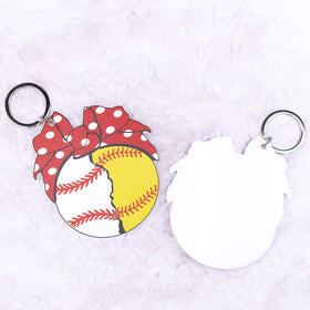 76mm Baseball /Softball Sports Acrylic Keychain