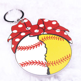 76mm Baseball /Softball Sports Acrylic Keychain