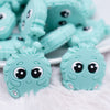close up view of a Aqua Fur Baby Silicone Focal Bead Accessory