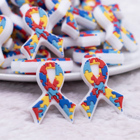 Autism Awareness Ribbon Silicone Focal Bead Accessory