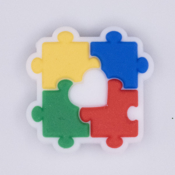 macro view of Autism Awareness Silicone Focal Bead Accessory