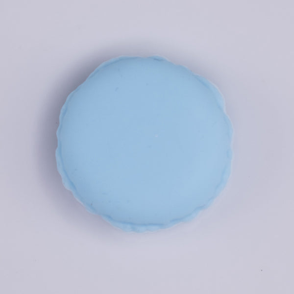 macro view of Blue Macaroon Silicone Focal Bead Accessory
