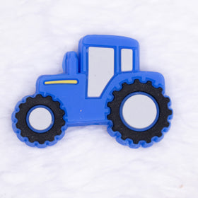 Blue Tractor Silicone Focal Bead Accessory