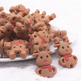Reindeer Silicone Focal Bead Accessory - 27mm x 30mm