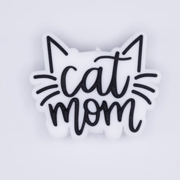 macro view of a pile of Cat Mom Silicone Focal Bead Accessory