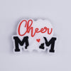 Macro view of Cheer Mom Silicone Focal Bead Accessory
