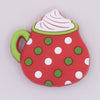 Macro of Christmas Coffee Silicone Focal Bead Accessory - 29mm x 31mm
