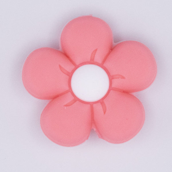 close up view of Coral Flower Silicone Focal Bead Accessory - 26mm x 26mm