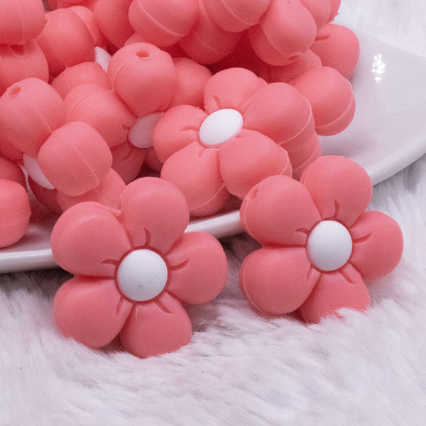 macro view of Coral Flower Silicone Focal Bead Accessory - 26mm x 26mm